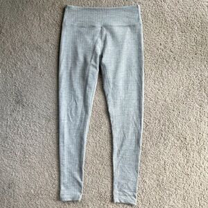 Kyodan Herringbone Jacquard Light Gray White Textured High Rise Leggings Small